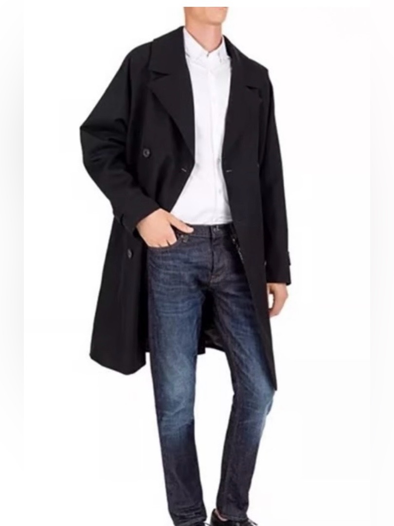 The Kooples Men's Black Double-Breasted Trench Coat Nwt French T2 (Us Med) $565